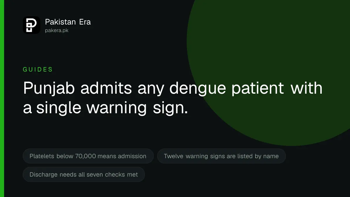 When a Dengue Patient Must Be Admitted in Punjab