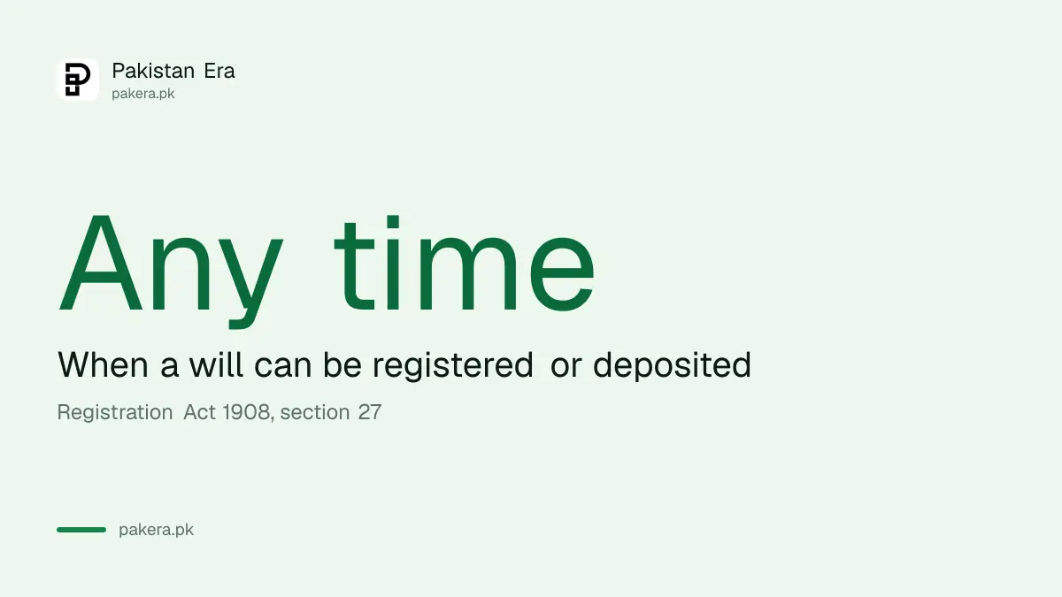 When a will can be registered or deposited