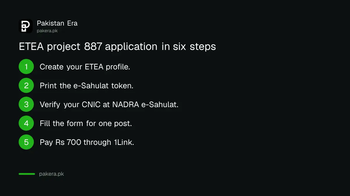 Six steps to apply for DHO Kohistan Lower jobs through ETEA project 887