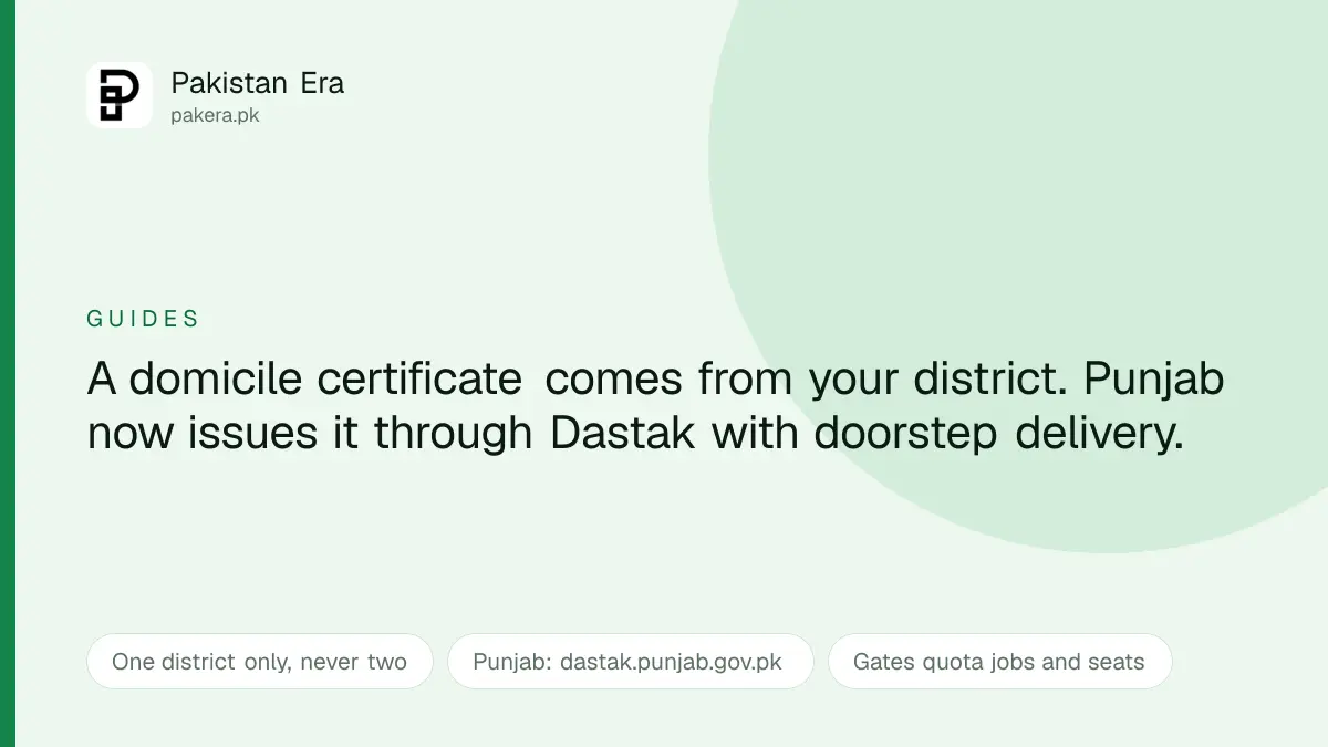 Applying for a domicile certificate in Pakistan