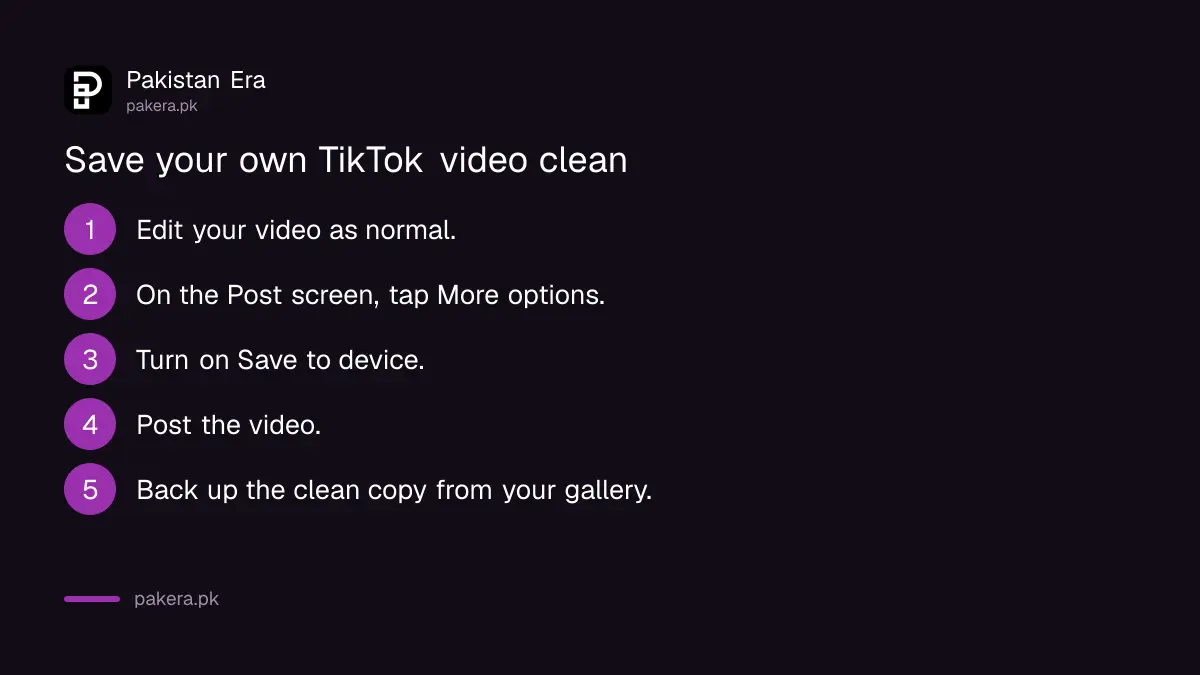 Steps to save your own TikTok video to your phone before posting