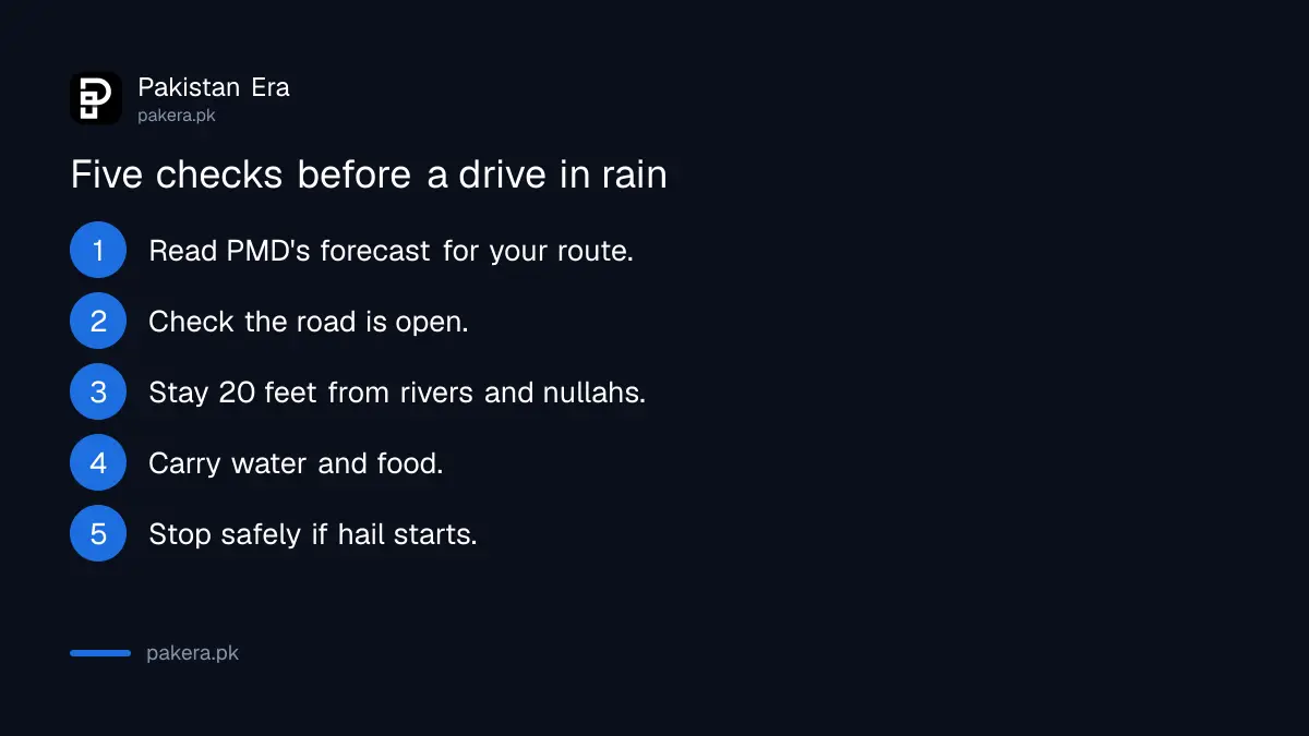 Five checks before a drive in rain and hail