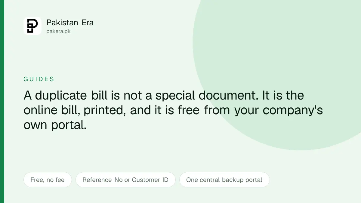 How to get a duplicate electricity or gas bill in Pakistan