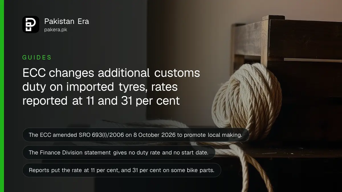 A coil of rope and a wooden crate on a dark wooden table against a plain cream wall, for a story on import duty