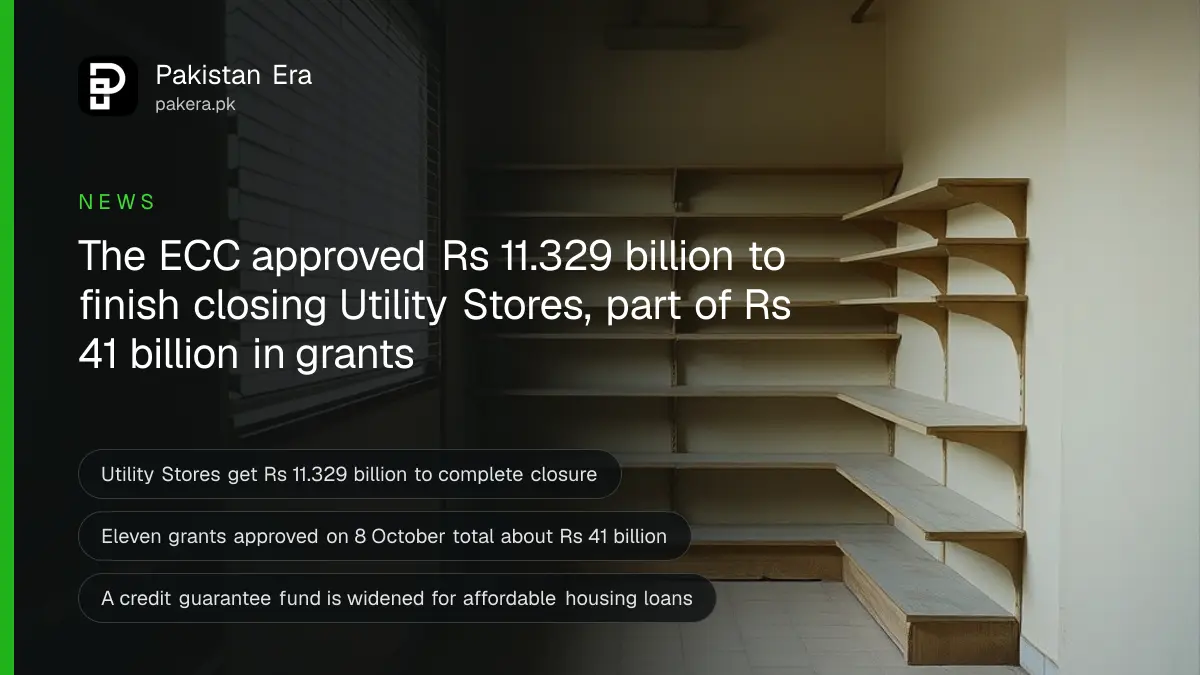 An empty grocery shop with bare wooden shelves and closed shutters on a quiet Islamabad street