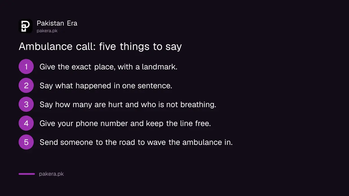 Five things to say when you call an ambulance in Pakistan