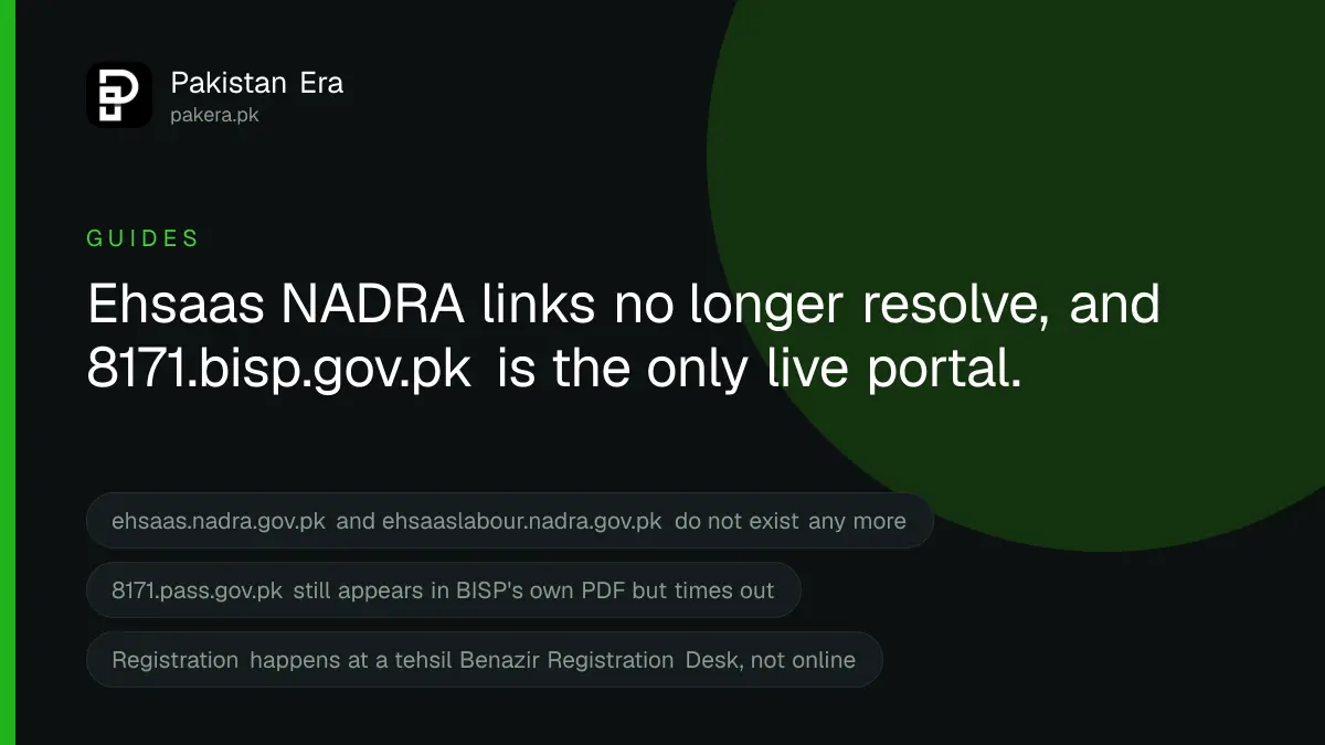 Ehsaas program registration 8171 NADRA links tested in Pakistan