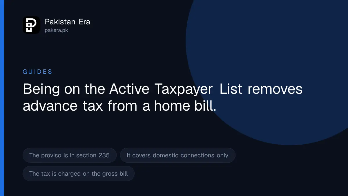 Filers Pay No Advance Tax on Home Electricity in Pakistan