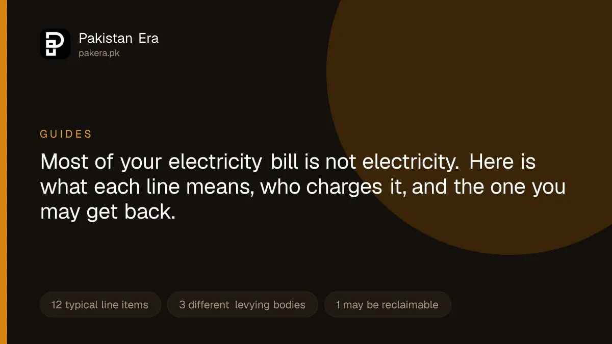 What each line item on a Pakistani electricity bill means