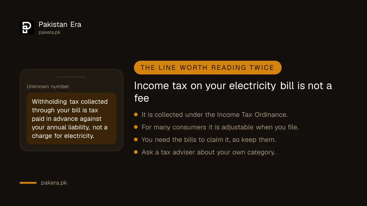 Income tax on an electricity bill is advance tax, not a fee
