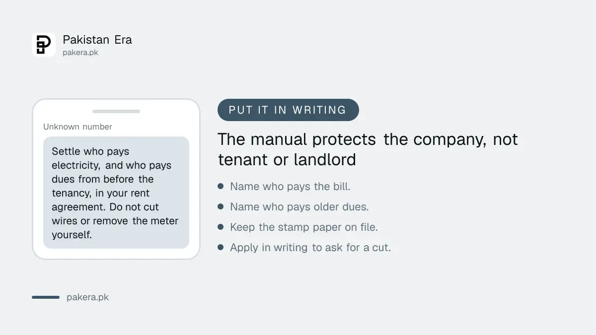 Put electricity terms in writing in the rent agreement