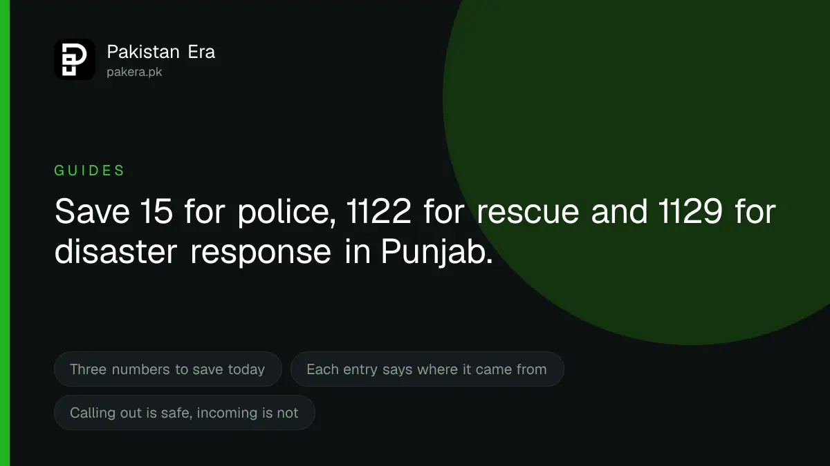 Emergency and helpline numbers in Pakistan