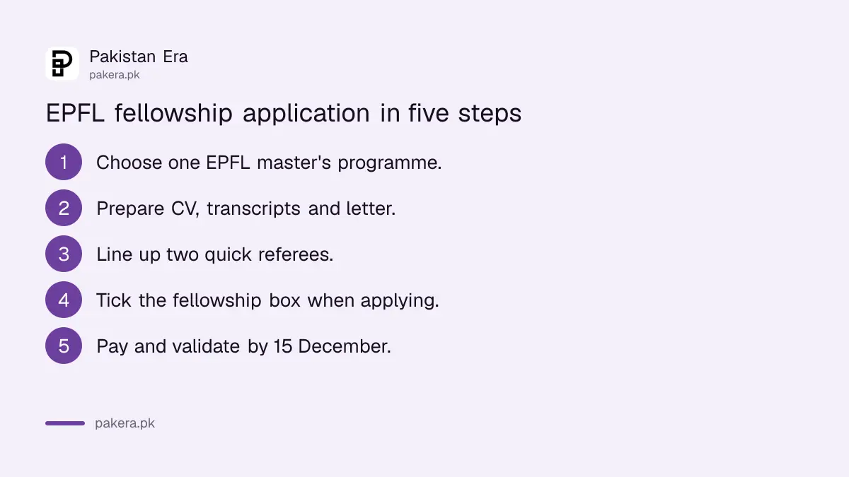 Steps to apply for the EPFL Master Excellence Fellowship from Pakistan