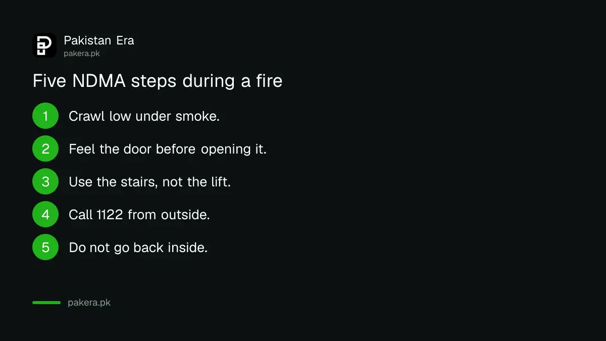 NDMA steps to get out during a fire