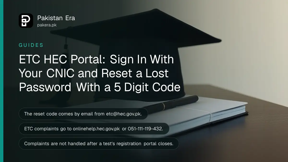 A graduation cap on two plain notebooks, for the HEC ETC portal login guide