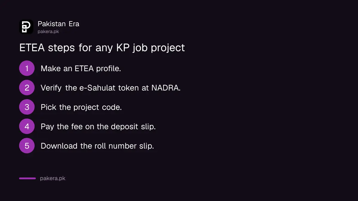 Steps to apply for any ETEA Khyber Pakhtunkhwa job project online
