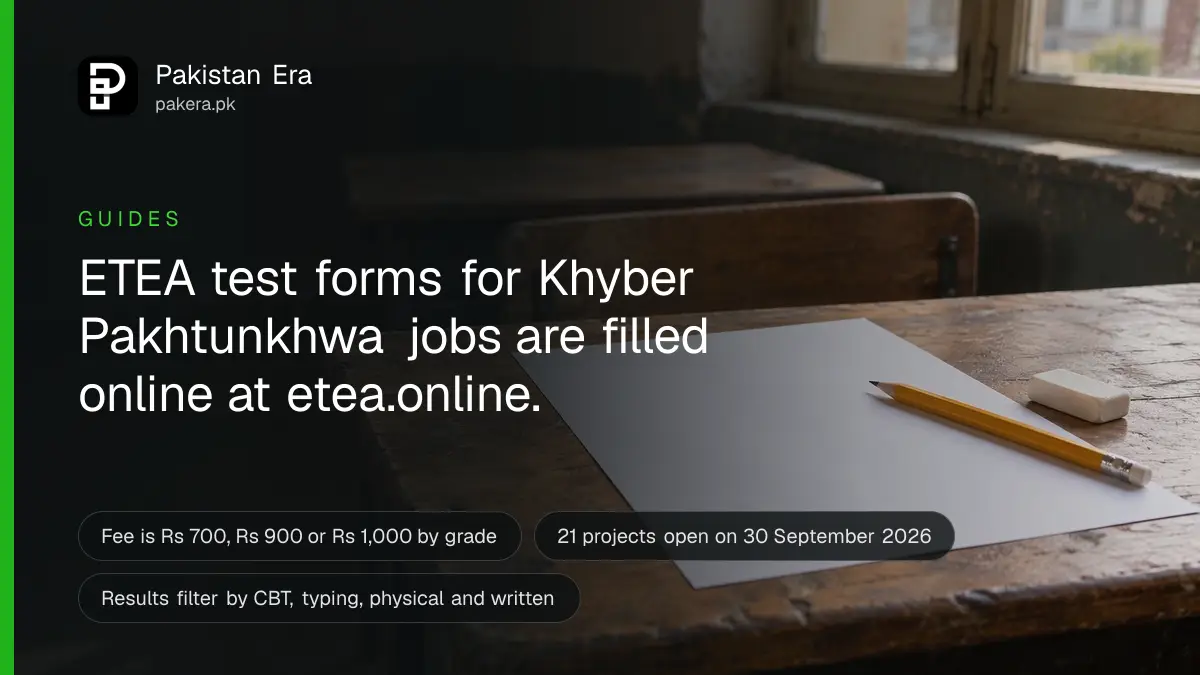 A pencil and an eraser resting on a plain white answer sheet on a wooden desk in soft window light
