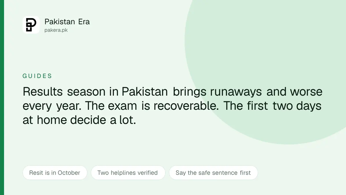 Supporting a child who has failed an exam in Pakistan