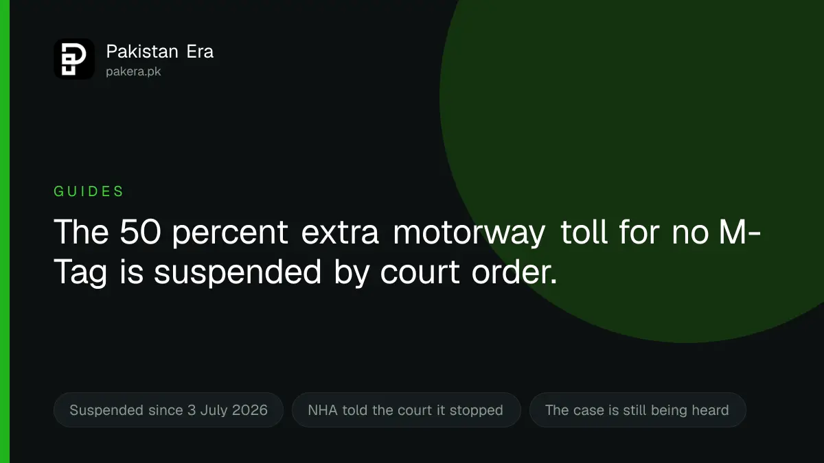 The extra motorway toll for driving without an M-Tag is suspended