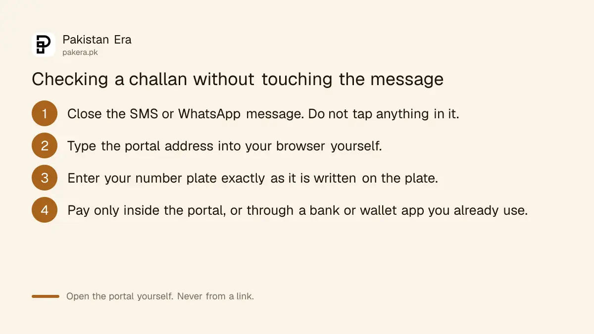 Four steps to check a traffic challan safely without using the link in the message