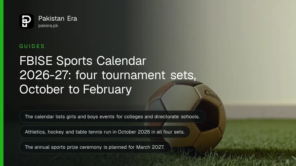 A football resting on grass, for a guide to the FBISE sports calendar 2026-27