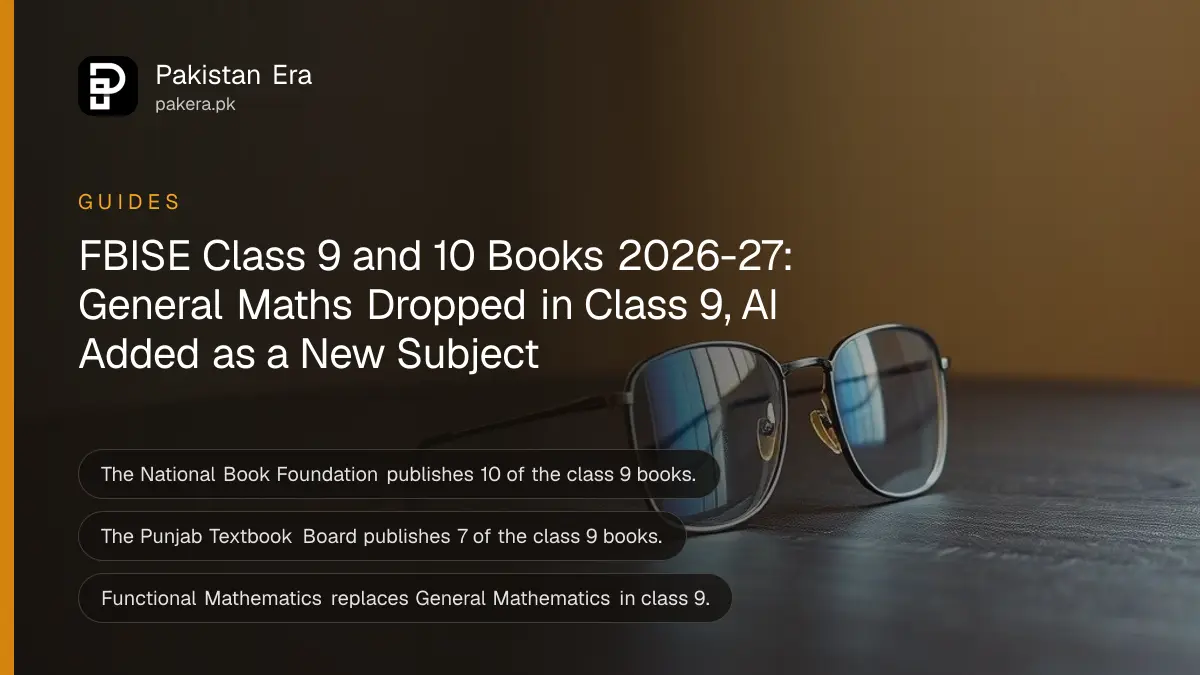A pair of reading glasses on a dark wooden table against a plain cream wall in soft daylight