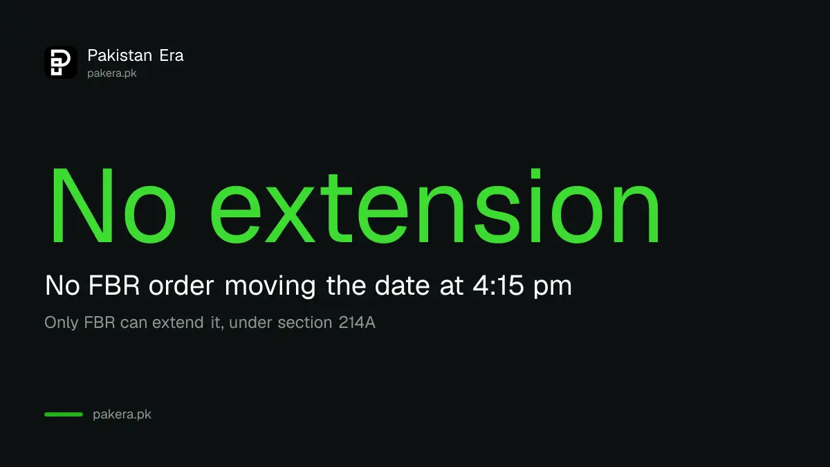 FBR tax return deadline status on 30 September 2026: no extension notified