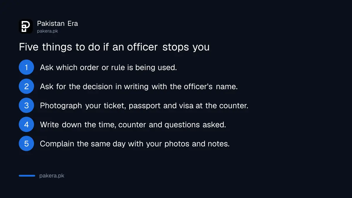 Four things to ask for if an FIA officer stops you from boarding in Pakistan