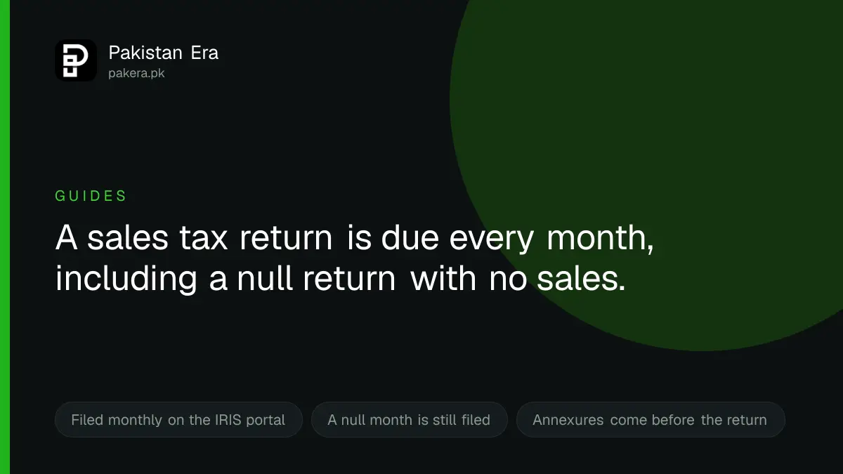 How to file a monthly sales tax return in Pakistan