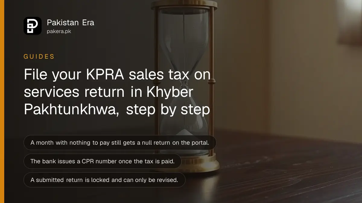 A brass hourglass on a dark wooden table, for an article on kpra return filing