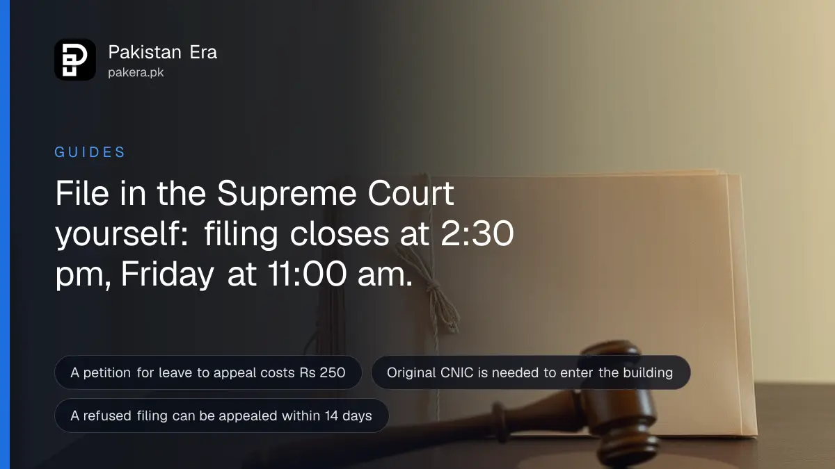 A stack of plain folders tied with string and a wooden gavel on a dark desk, for a guide to filing a Supreme Court case without a lawyer