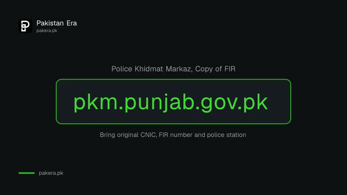 Punjab Police Khidmat Markaz portal for a copy of FIR