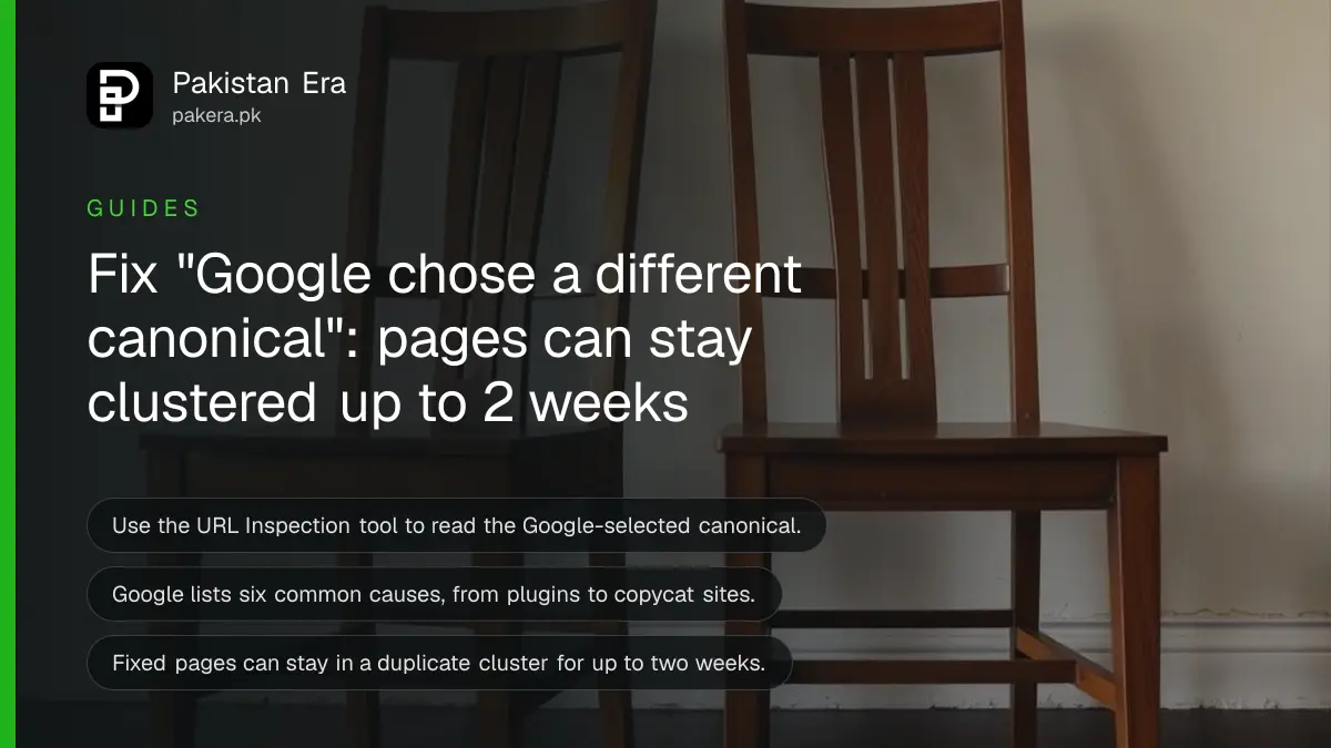 Two identical wooden chairs side by side, for a guide on fixing Google choosing a different canonical page