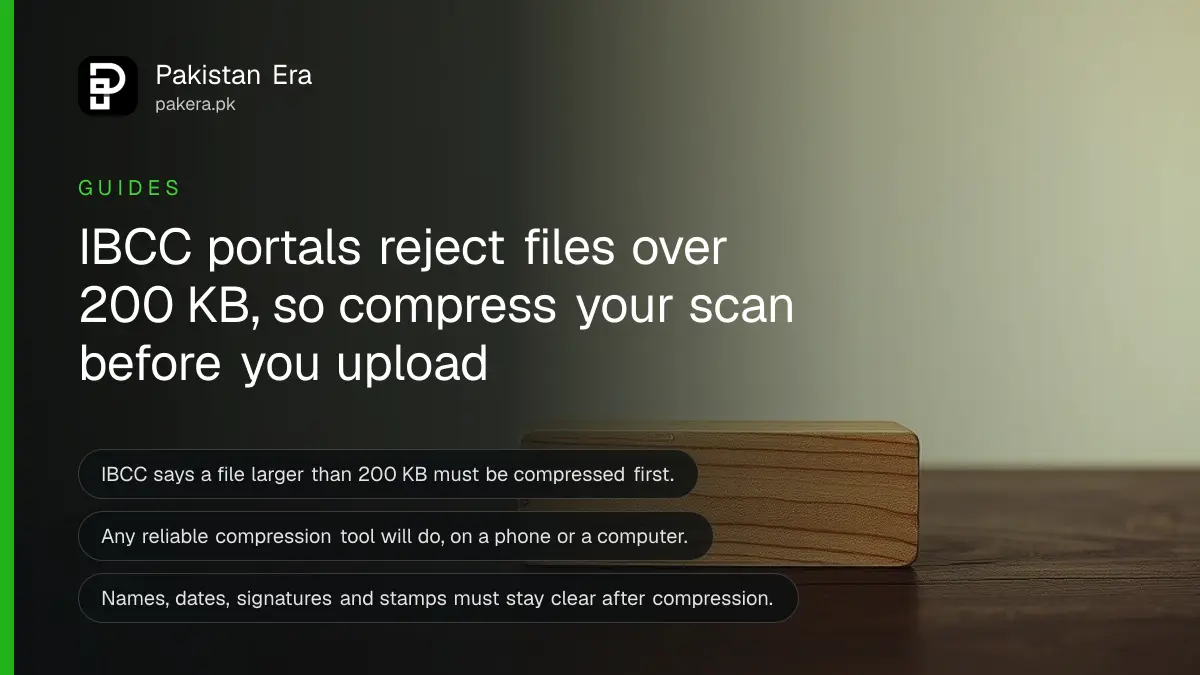 A wooden block on a dark wooden table, for a guide to fixing the IBCC portal 200 KB upload error in Pakistan
