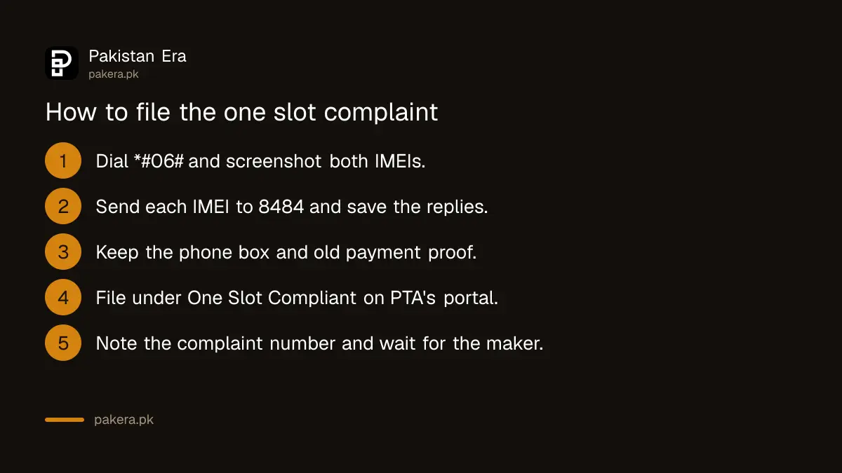 Steps to file a one slot compliant complaint with PTA in Pakistan