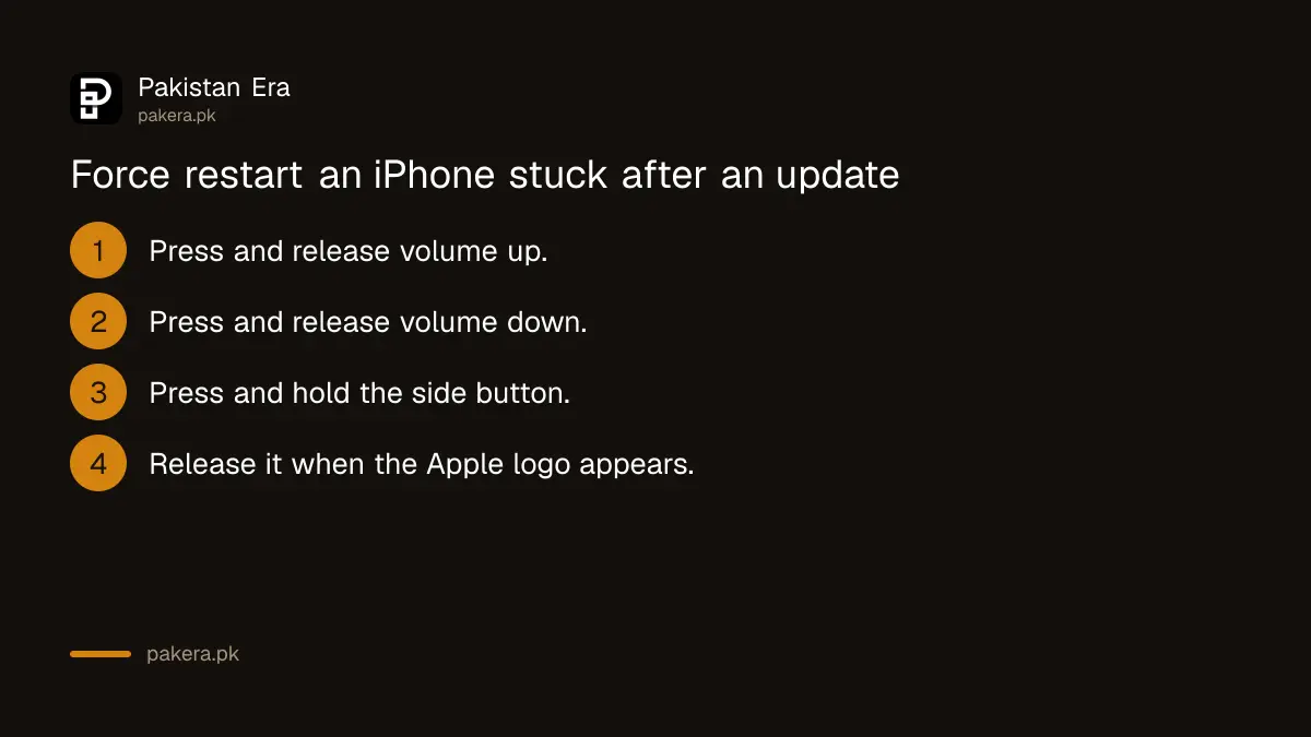 Four steps to force restart an iPhone stuck after an update