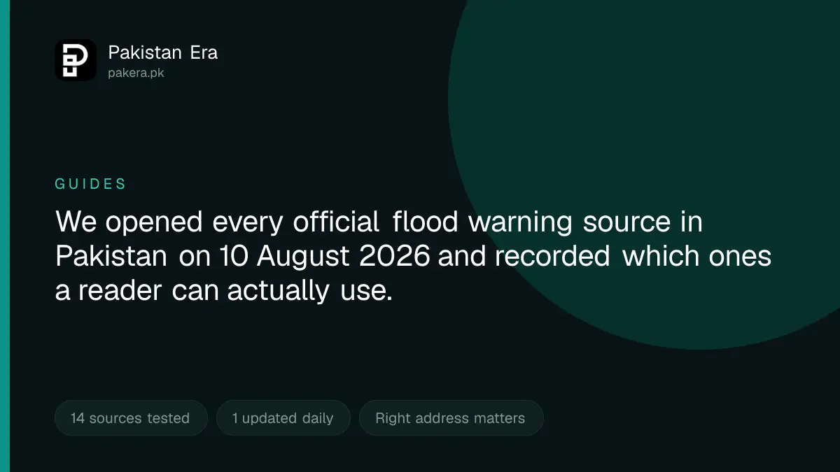 Testing which Pakistani flood warning and disaster management websites actually work