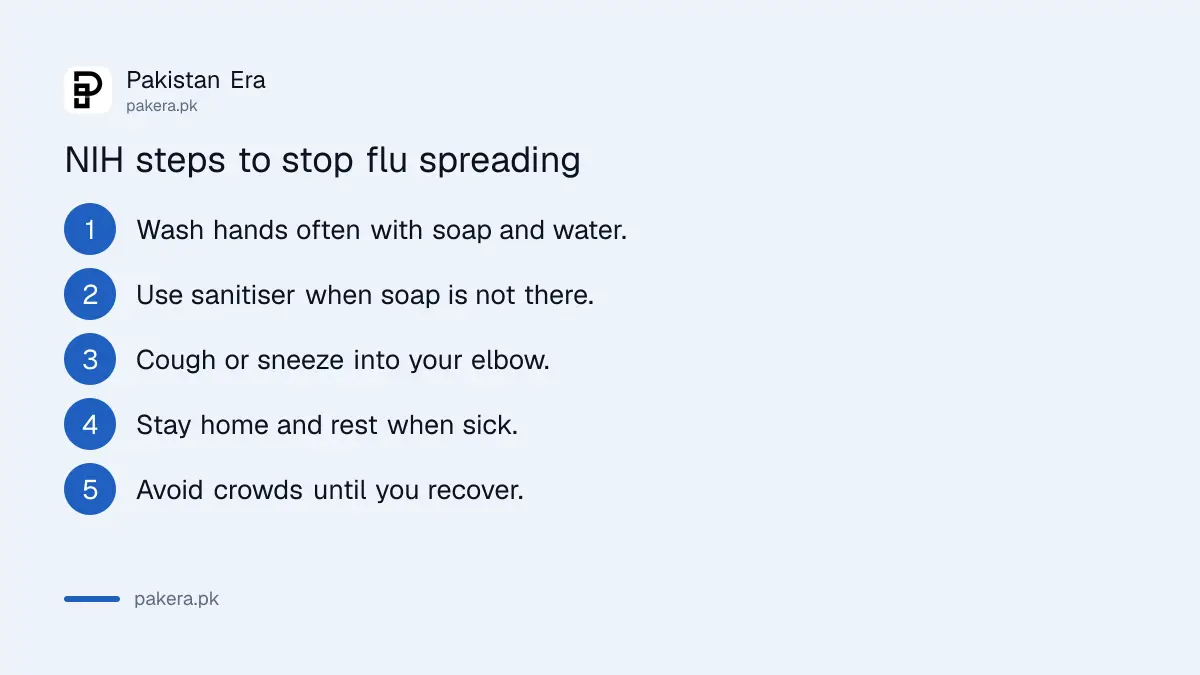 NIH steps to limit flu spread: wash hands, cover coughs with your elbow, stay home when sick