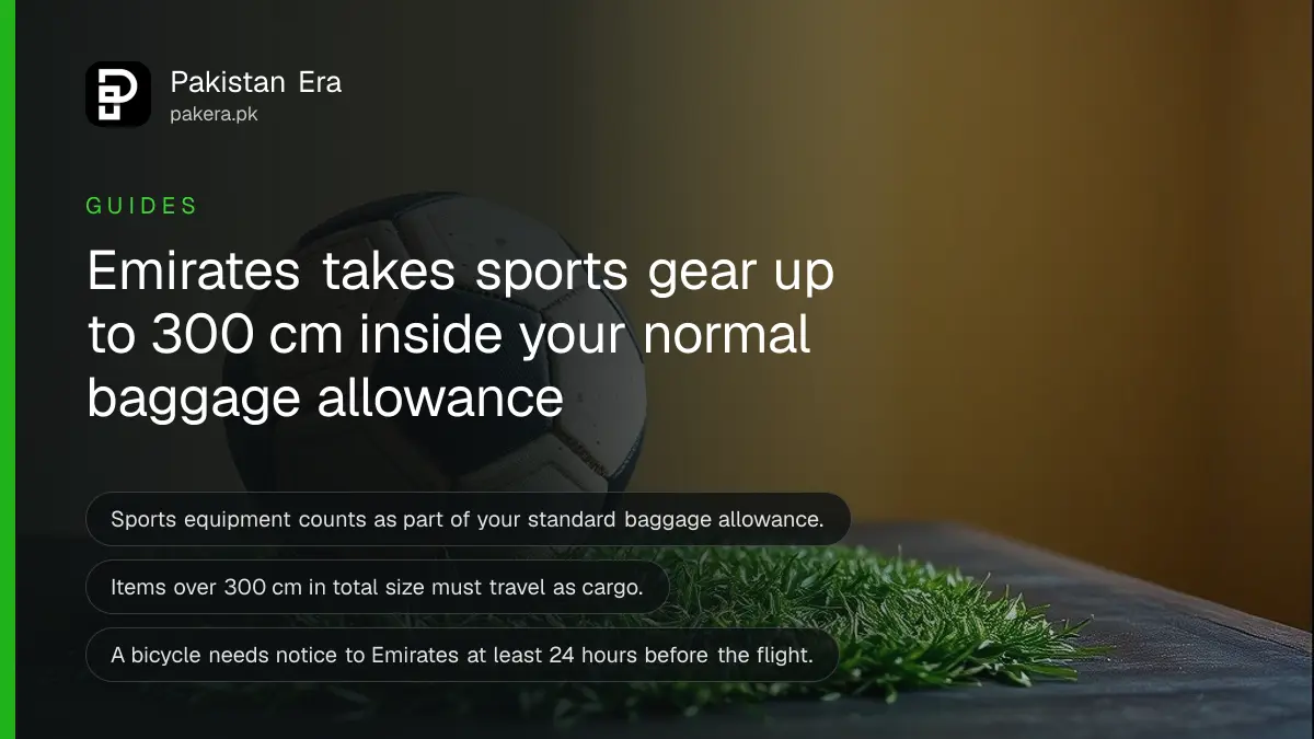 A football on grass, for a guide on flying with sports equipment on Emirates from Pakistan