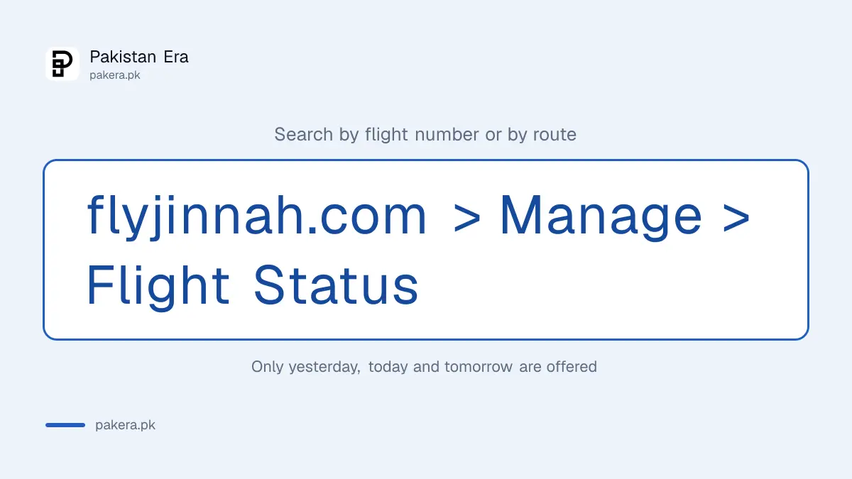 Fly Jinnah flight status check by flight number or route