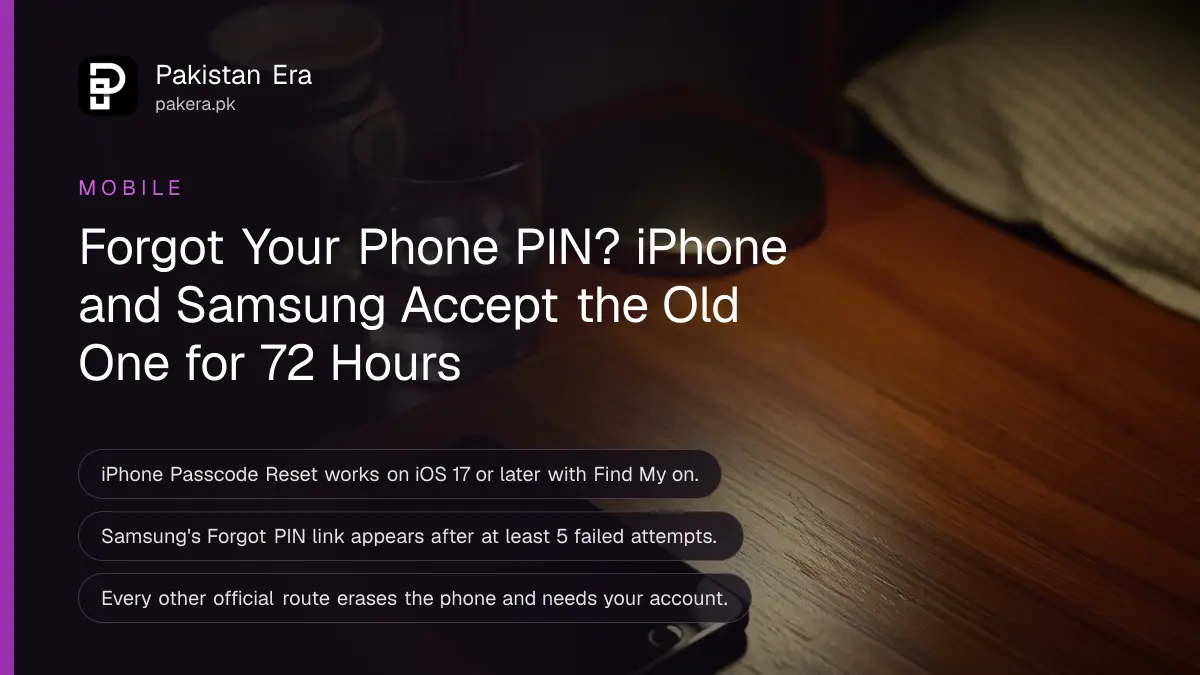 A smartphone lying face up on a bedside table at night with its screen dark beside a small glass of water