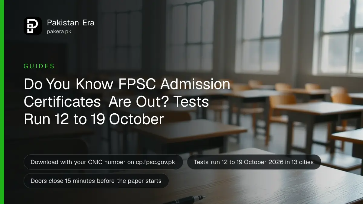 Rows of empty wooden exam desks with a plain black ball pen and a clipboard on the nearest desk in morning light