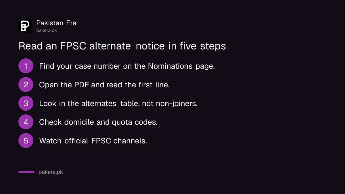 Five steps to read an FPSC alternate nomination notice