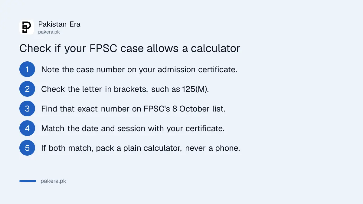 Steps to check whether your FPSC Phase 3 case allows a calculator