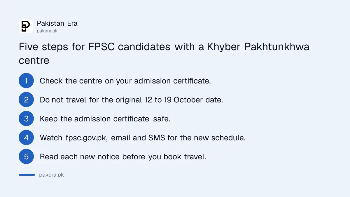 Five steps for FPSC candidates with a Peshawar or D.I. Khan centre