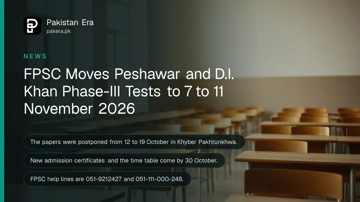 Rows of empty wooden exam desks in a bright examination hall