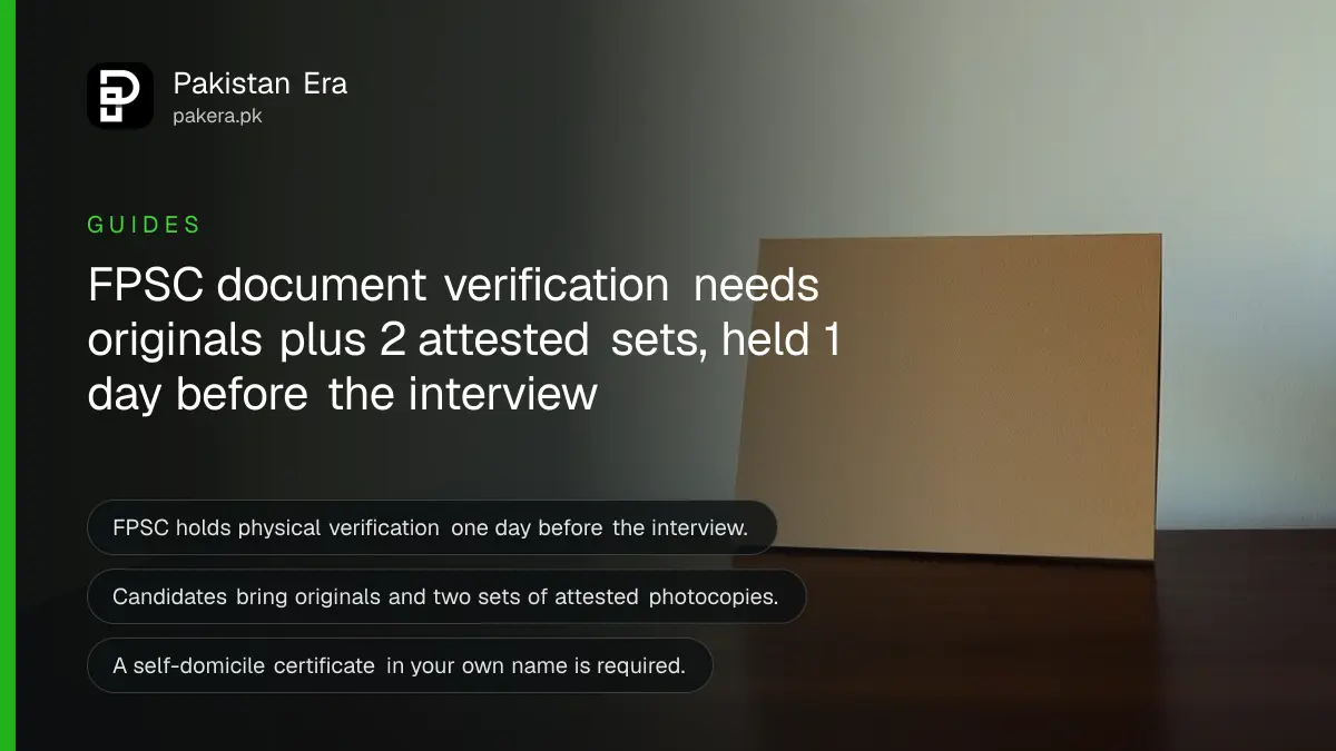 Two plain brown folders on a dark wooden table, for a guide to FPSC document verification