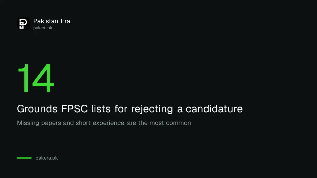 FPSC lists 14 grounds for rejecting a candidature at document verification