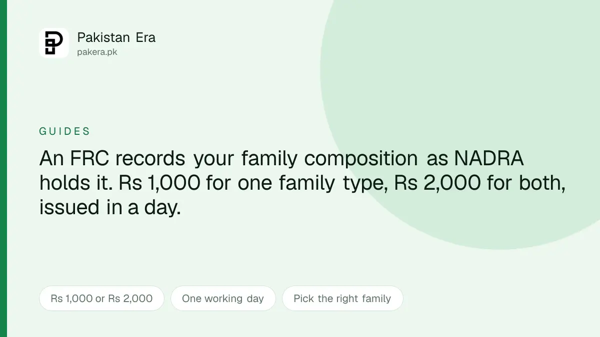 Getting a Family Registration Certificate from NADRA in Pakistan
