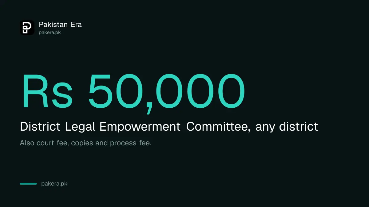 District Legal Empowerment Committee pays up to Rs 50,000 for a lawyer per case
